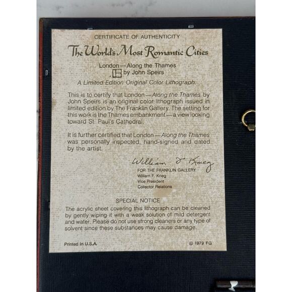 Vintage John Speirs Signed Dated London Lithograph Limited Edition 1979 - Picture 5 of 12